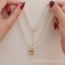 Fashionable and Elegant Pearl Love Pendant Necklace Jewelry